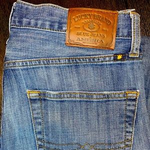 Lucky Brand Mens 32x30 401 Athletic Fit Straight Leg Blue Denim Jeans
